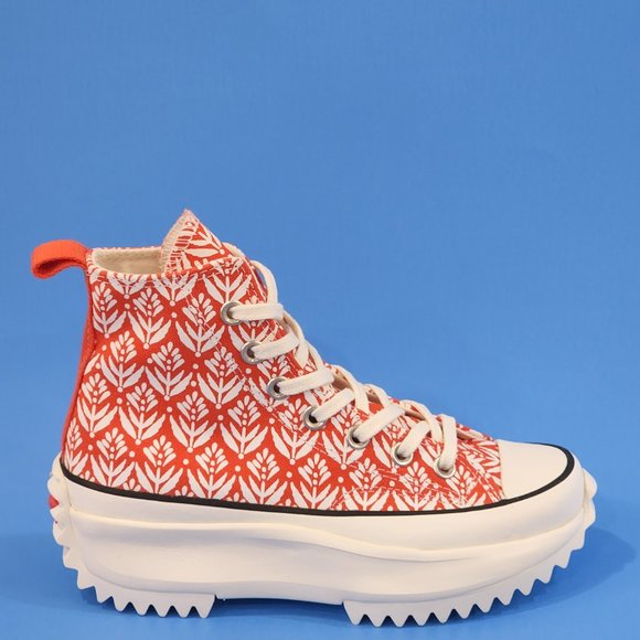 Converse Run Star Hike High 'Bright Poppy' Unisex Platform Sneakers 171922C NWT - Picture 2 of 6